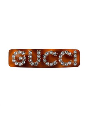 Gucci Crystal Gucci single hair barrette - Brown