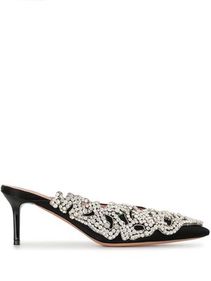 Rochas pointed embellished mules - Black