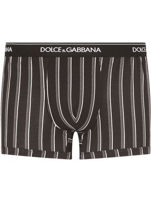 Dolce & Gabbana logo-waistband striped boxers - Black