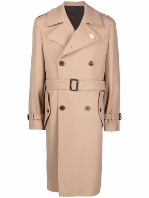 Lardini belted double-breasted coat - Neutrals