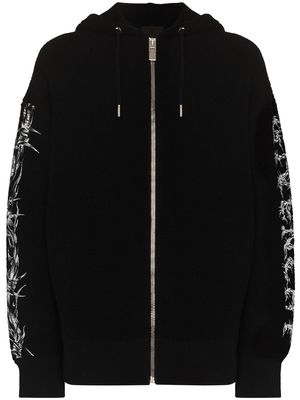 Givenchy barbed wire logo-print hoodie - Black
