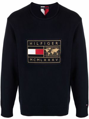 Tommy Hilfiger logo-embroidered jumper - Blue