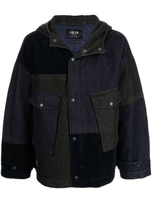 FIVE CM patchwork hooded jacket - Blue
