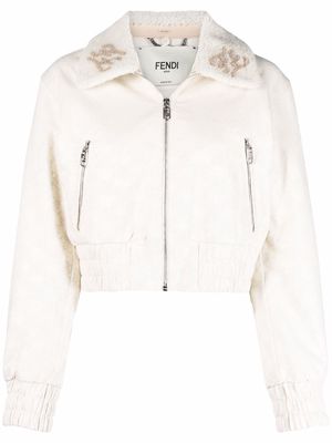 Fendi Karligraphy-motif jacket - Neutrals