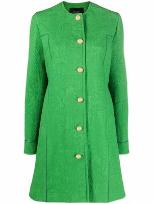 Giambattista Valli patterned-jacquard single-breasted coat - Green