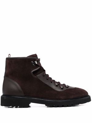 Bally lace-up suede boots - Brown