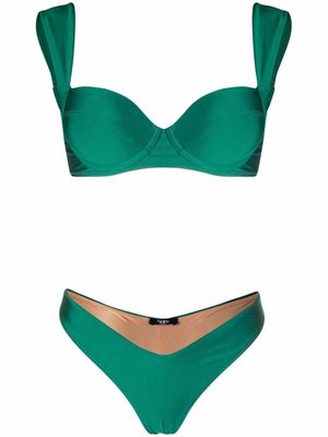 Noire Swimwear shine finish bikini set - Green