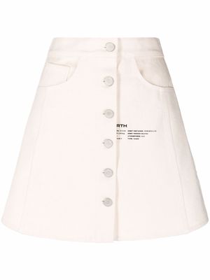 TTSWTRS slogan-print A-line skirt - Neutrals