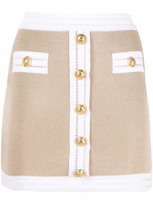 Balmain Exclusive knit mini skirt - Neutrals