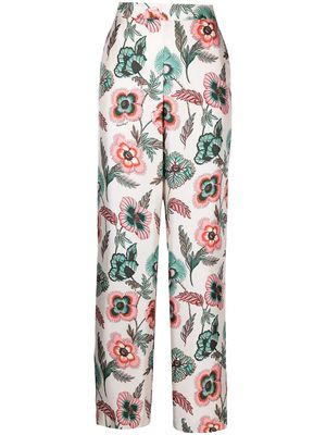 Salvatore Ferragamo poppy-print silk pyjama trousers - Neutrals