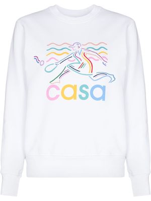 Casablanca graphic-print cotton sweatshirt - White