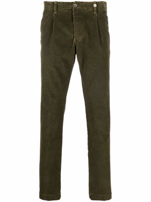 Myths corduroy logo-patch trousers - Green