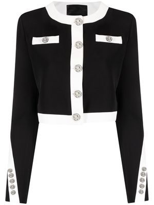 Philipp Plein two-tone button-up jacket - Black