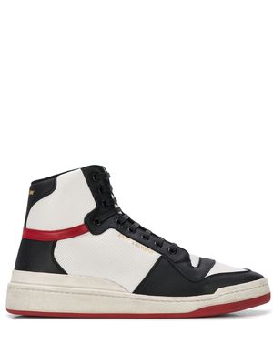 Saint Laurent SL24 panelled high-top sneakers - White