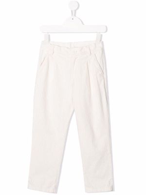Douuod Kids corduroy straight-leg trousers - White