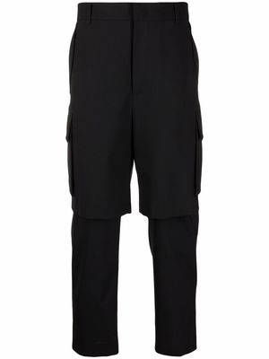 Juun.J layered straight-leg trousers - Black