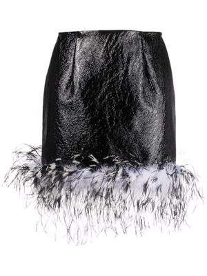 Parlor feather-trim mini skirt - Black