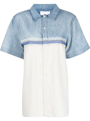 Koché lace-trim panelled shirt - Blue