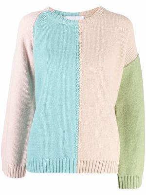 AMI AMALIA colour-block knitted merino jumper - Neutrals