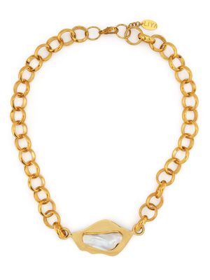 LIYA pearl-detail chain necklace - Gold