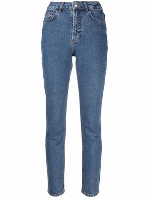 12 STOREEZ mid-rise slim-cut jeans - Blue