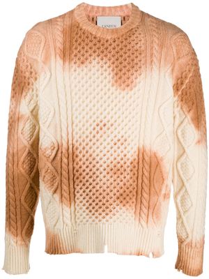 Laneus tie-dye cable-knit jumper - Neutrals