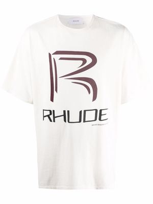 Rhude logo-print cotton T-shirt - White