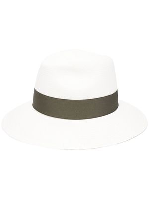 Borsalino woven straw hat - White