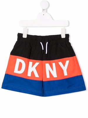 Dkny Kids logo-print swim shorts - Black
