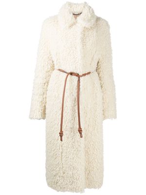 Stella McCartney Elena shearling coat - Neutrals