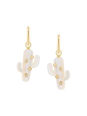 Eshvi cactus charm earrings - White