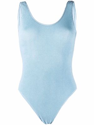 12 STOREEZ open-back textured swimsuit - Blue