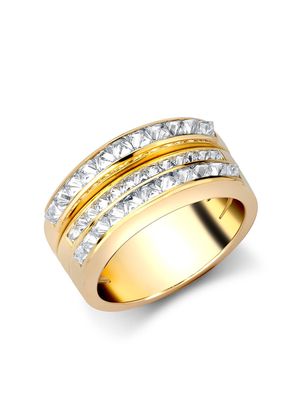 Pragnell 18kt yellow gold diamond three row RockChic ring