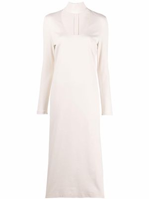 12 STOREEZ cut-out mock neck midi dress - Neutrals
