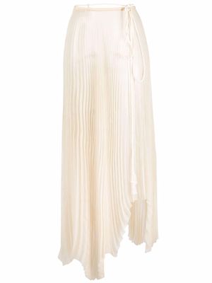 Nanushka wrap-style asymmetric pleated skirt - Neutrals