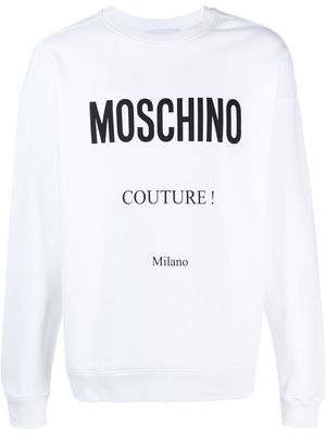 Moschino logo-print cotton sweatshirt - White