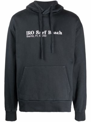 IRO slogan-print drawstring hoodie - Grey