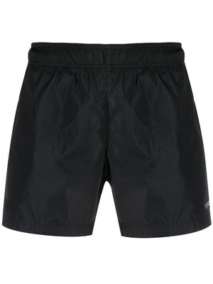 Off-White logo print swim shorts - Black