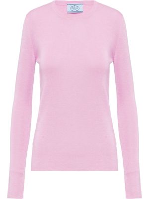 Prada fine-knit crew-neck pullover - Pink