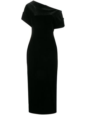Christopher Kane stretch velvet one-shoulder dress - Black