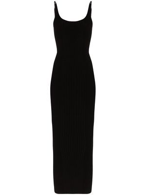 Paco Rabanne ribbed-knit maxi dress - Black