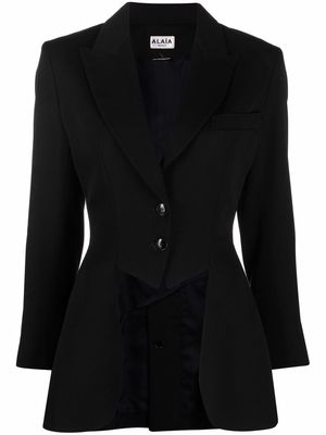 Alaïa Pre-Owned 1980s single-breasted fitted blazer - Black