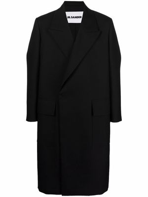 Jil Sander double-breasted wool coat - Black