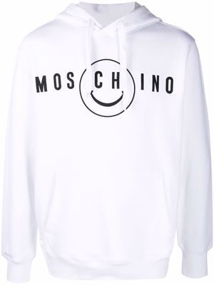Moschino logo-print organic-cotton hoodie - White