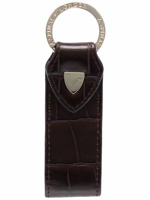 Aspinal Of London croc-effect leather keyring - Brown