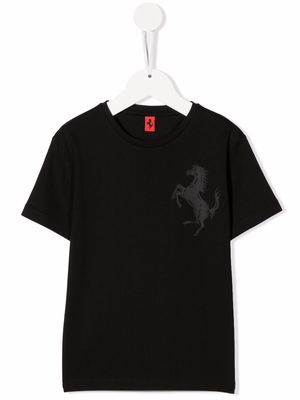 Ferrari Kids logo print T-shirt - Black