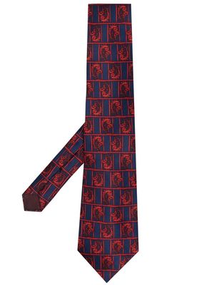 LANVIN Pre-Owned 1970s paisley pattern silk necktie - Blue