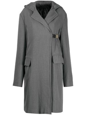 Gianfranco Ferré Pre-Owned 1990s hooded knee-length coat - Grey