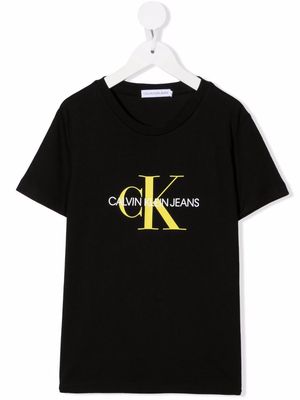 Calvin Klein Kids logo-print organic cotton T-shirt - Black