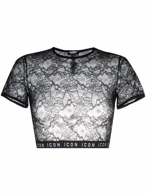 Dsquared2 Icon waistband lace T-shirt - Black